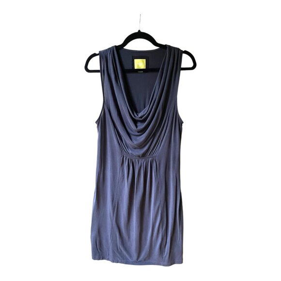 Maeve Size M Gray Cara Sleeveless Cowl Neck Drapey Dress - Picture 2 of 7